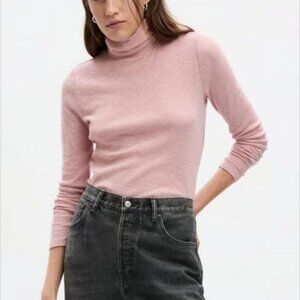 GAP Ribbed Turtleneck T-Shirt Antique Pink